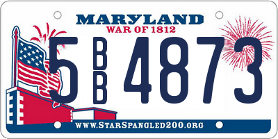 MD license plate 5BB4873