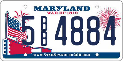 MD license plate 5BB4884
