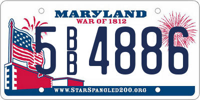 MD license plate 5BB4886