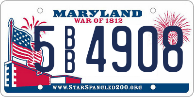 MD license plate 5BB4908