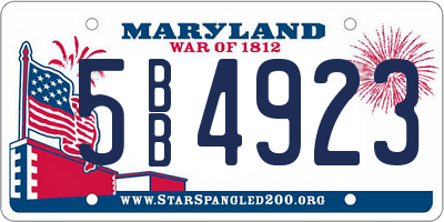 MD license plate 5BB4923