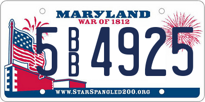 MD license plate 5BB4925