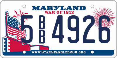 MD license plate 5BB4926