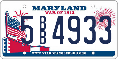 MD license plate 5BB4933