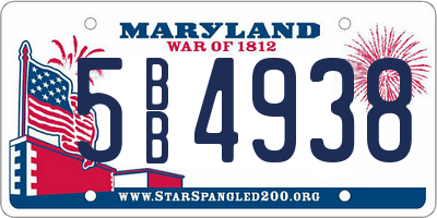 MD license plate 5BB4938