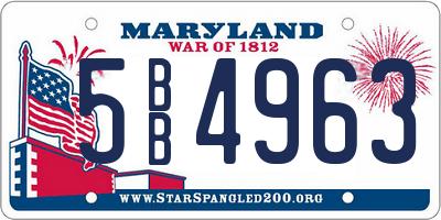 MD license plate 5BB4963