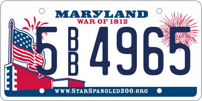 MD license plate 5BB4965