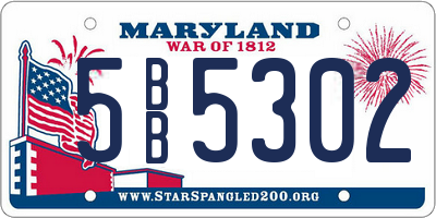 MD license plate 5BB5302