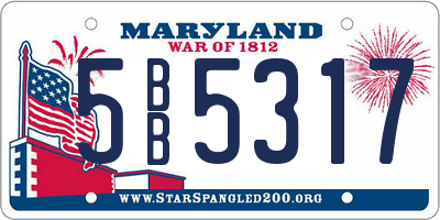 MD license plate 5BB5317