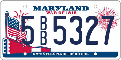 MD license plate 5BB5327