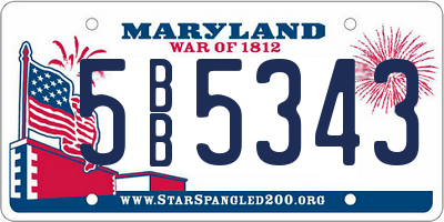MD license plate 5BB5343