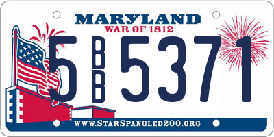 MD license plate 5BB5371