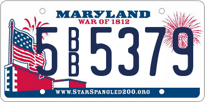 MD license plate 5BB5379