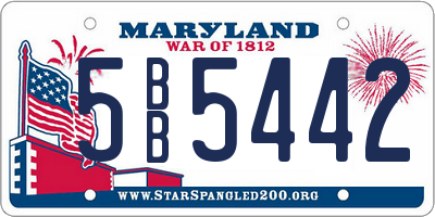 MD license plate 5BB5442