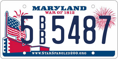 MD license plate 5BB5487