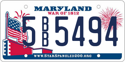 MD license plate 5BB5494