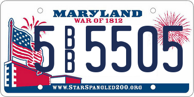 MD license plate 5BB5505