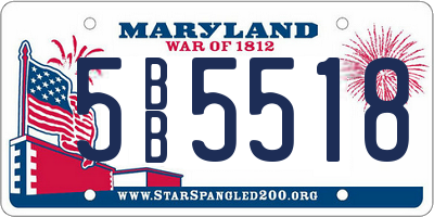 MD license plate 5BB5518