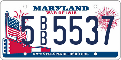 MD license plate 5BB5537