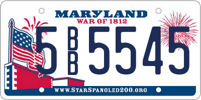 MD license plate 5BB5545
