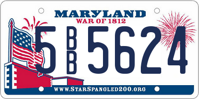MD license plate 5BB5624