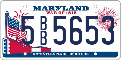 MD license plate 5BB5653