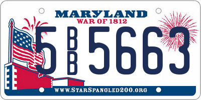 MD license plate 5BB5663
