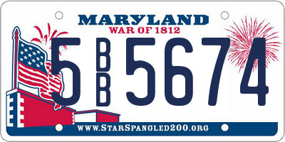 MD license plate 5BB5674