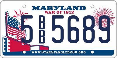 MD license plate 5BB5689