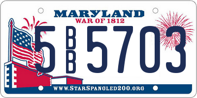 MD license plate 5BB5703