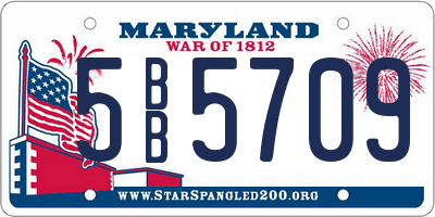 MD license plate 5BB5709