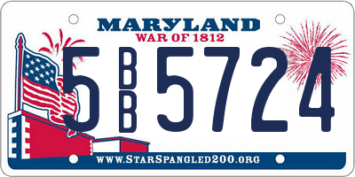 MD license plate 5BB5724