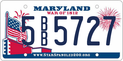 MD license plate 5BB5727
