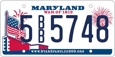 MD license plate 5BB5748