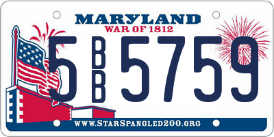 MD license plate 5BB5759