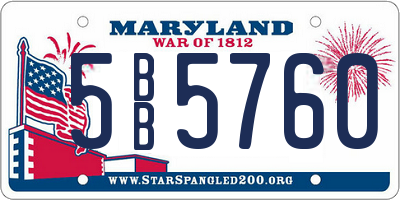 MD license plate 5BB5760