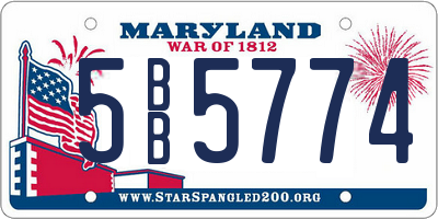 MD license plate 5BB5774