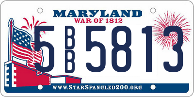 MD license plate 5BB5813