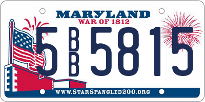 MD license plate 5BB5815