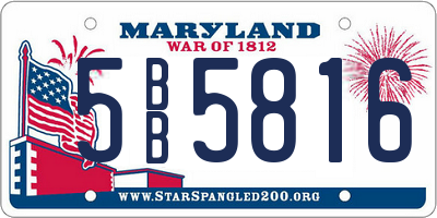 MD license plate 5BB5816