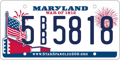 MD license plate 5BB5818