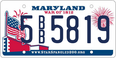 MD license plate 5BB5819