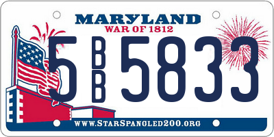 MD license plate 5BB5833