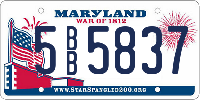 MD license plate 5BB5837