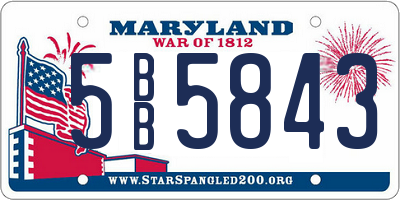 MD license plate 5BB5843