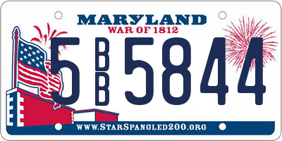 MD license plate 5BB5844