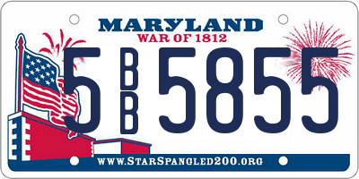 MD license plate 5BB5855