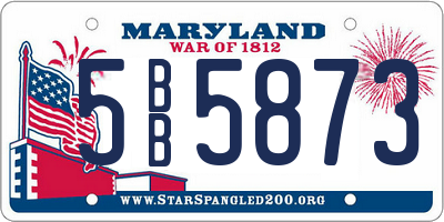MD license plate 5BB5873