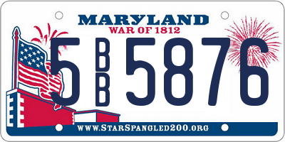 MD license plate 5BB5876
