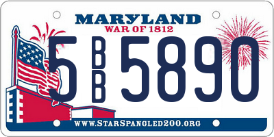 MD license plate 5BB5890